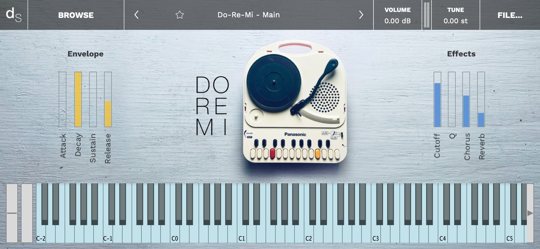 Panasonic Do-Re-Mi Decent Sampler Library Screenshot