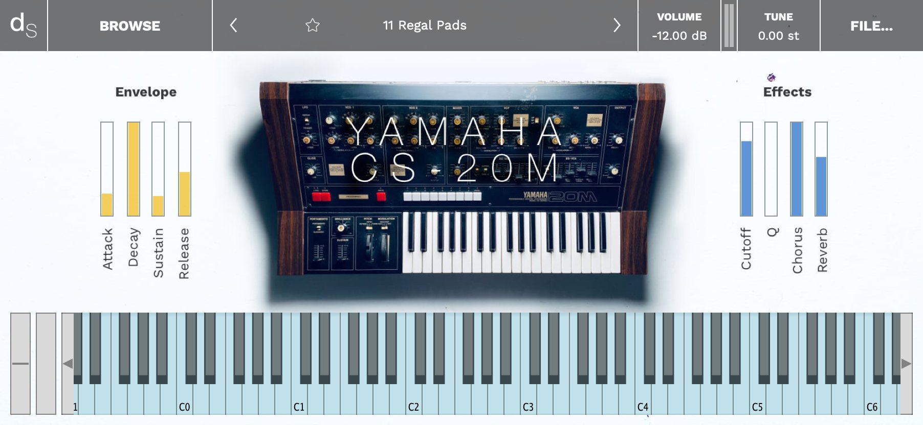 Yamaha CS-20M Decent Sampler Library Screenshot