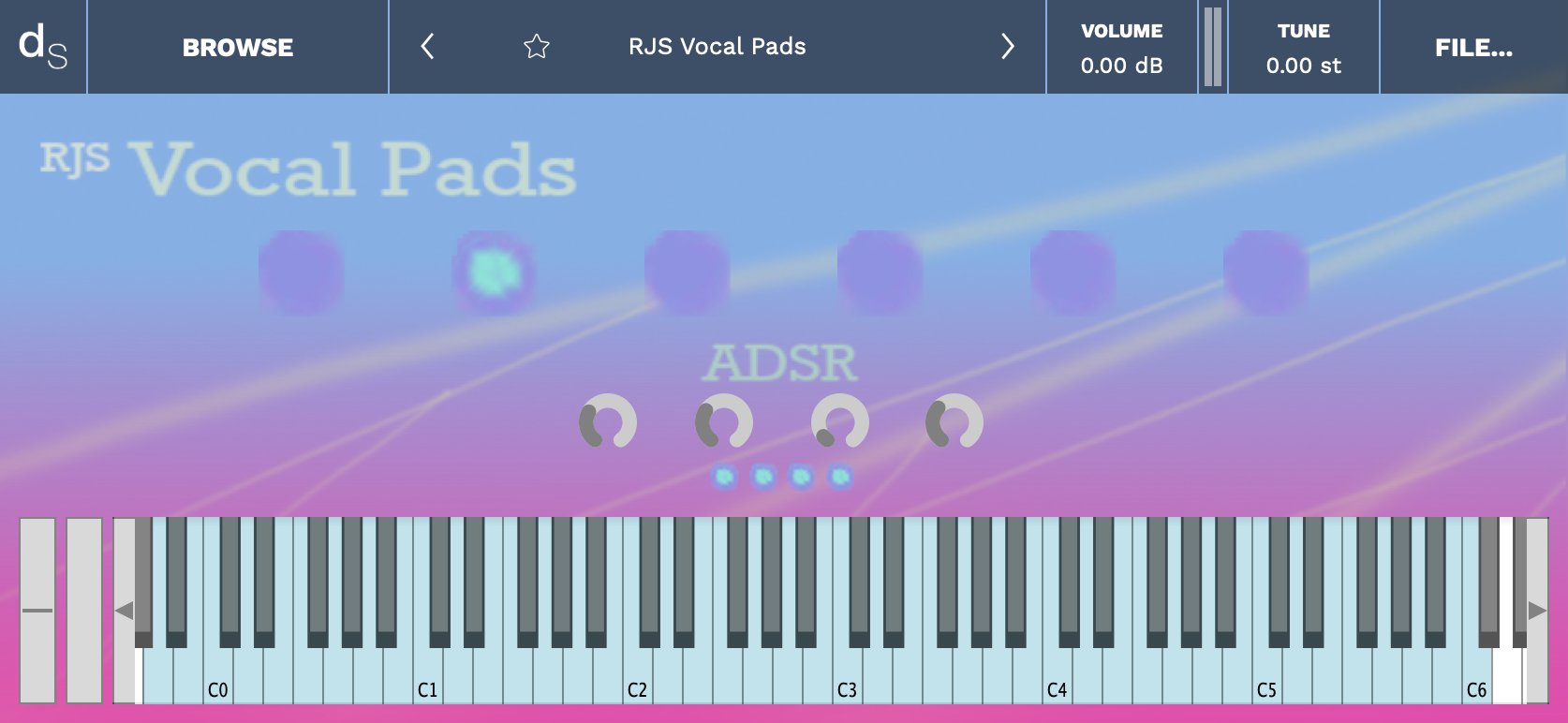 RJS Vocal Pads Decent Sampler Library Screenshot