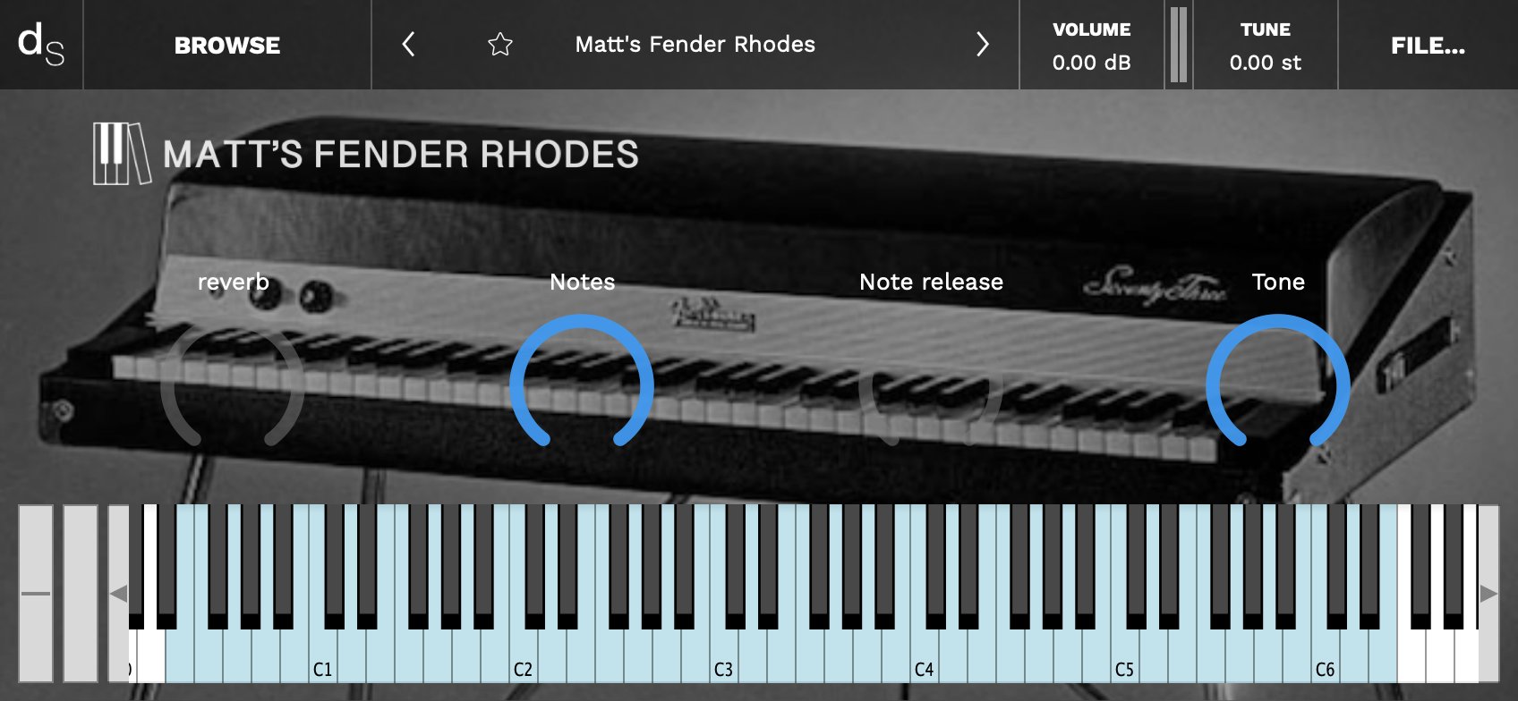 Matt’s Fender Rhodes Decent Sampler Library Screenshot