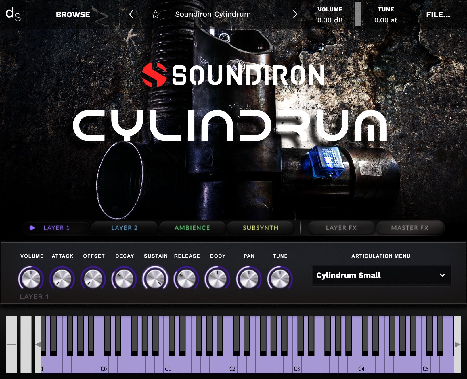 Cylindrum Decent Sampler Library Screenshot