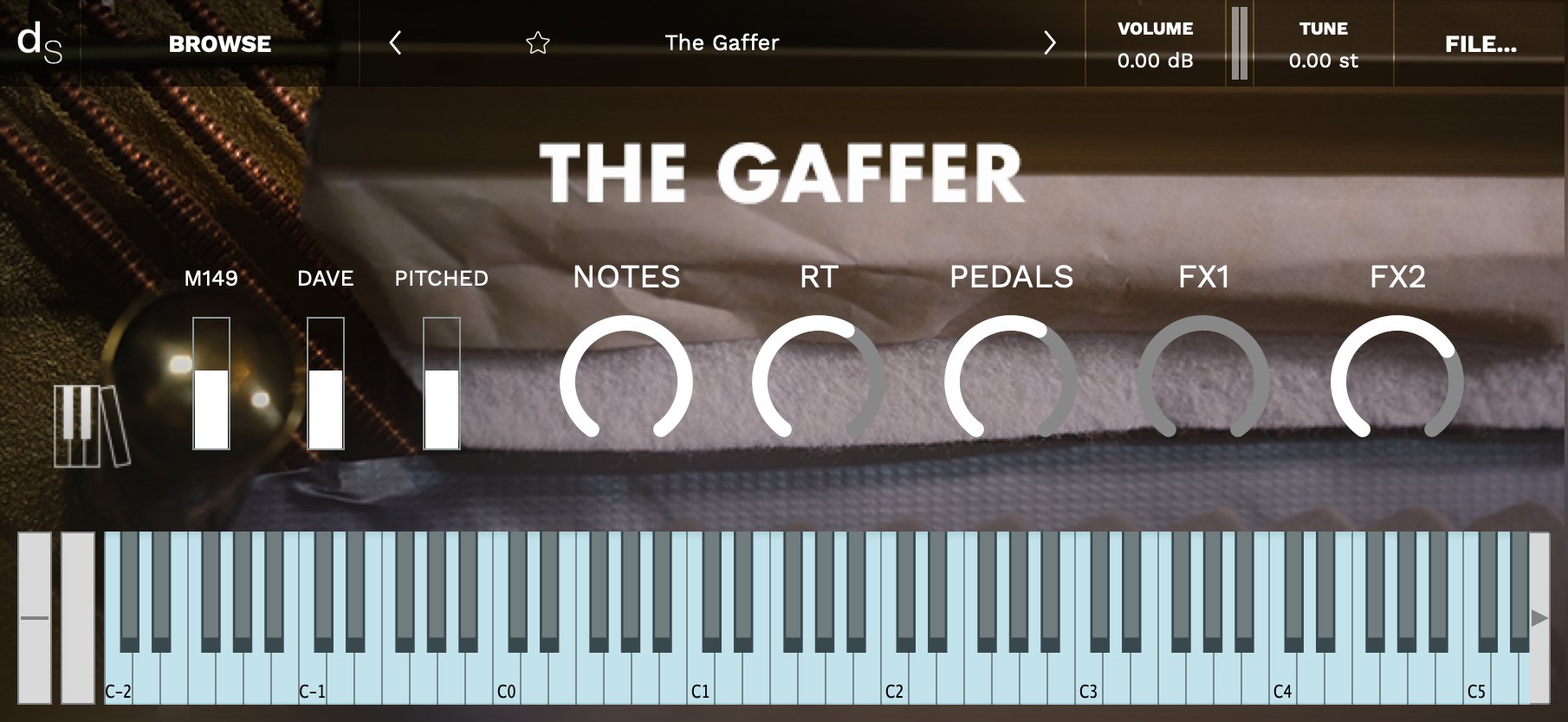 The Gaffer Decent Sampler Library Screenshot